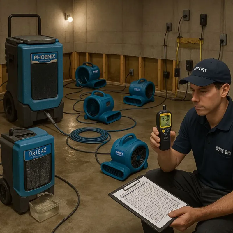 Structural Drying and Dehumidification process in Homer City, PA